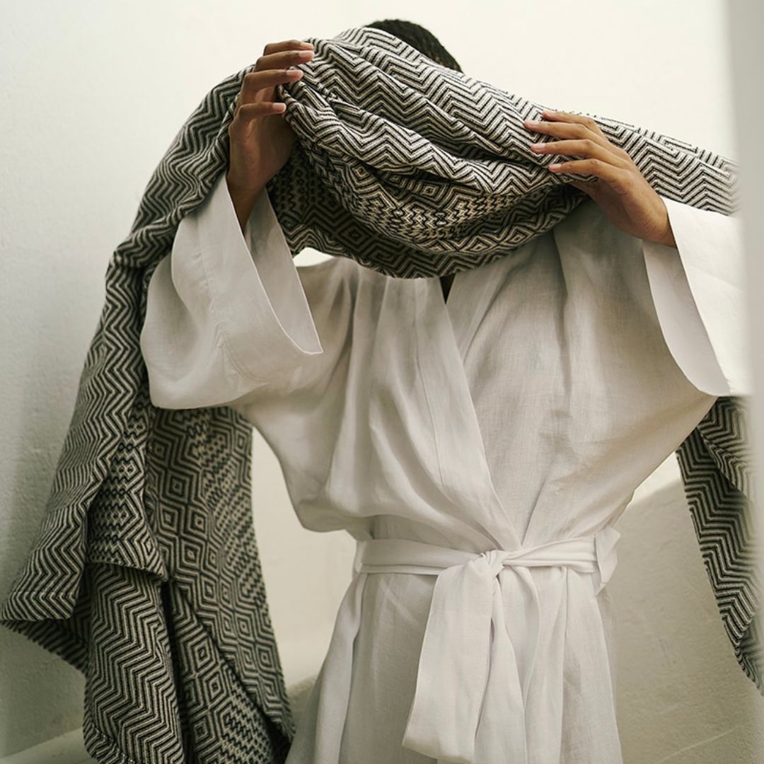 The Bakuba Throw by Mungo - Charcoal