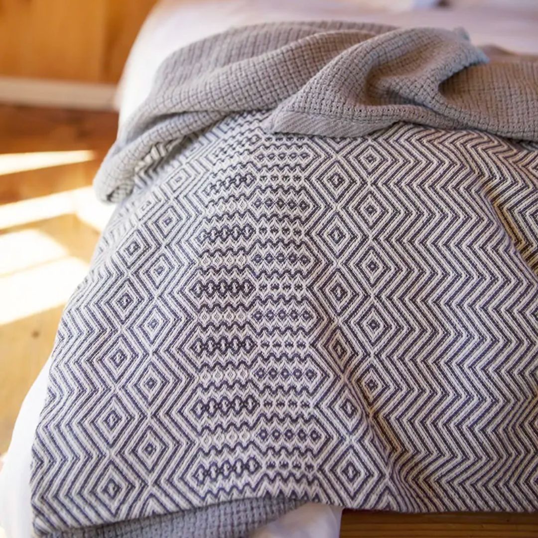 The Bakuba Throw by Mungo - Charcoal