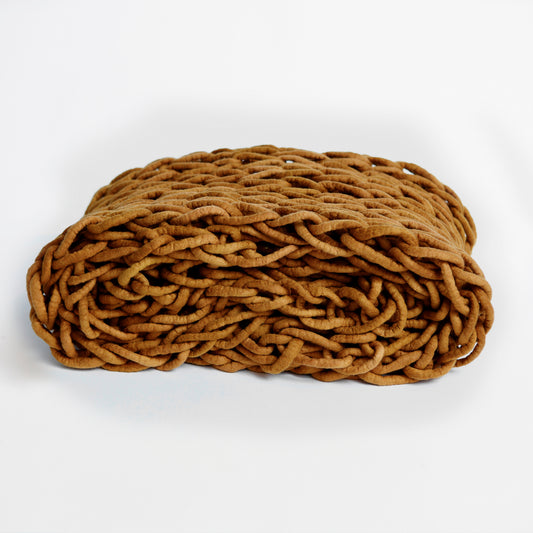 Hand Felted Throw - Pumpkin Spice