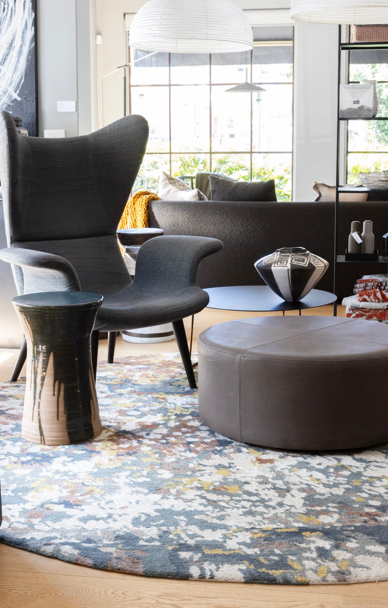 Round Ottoman - Premium (Cassowary)