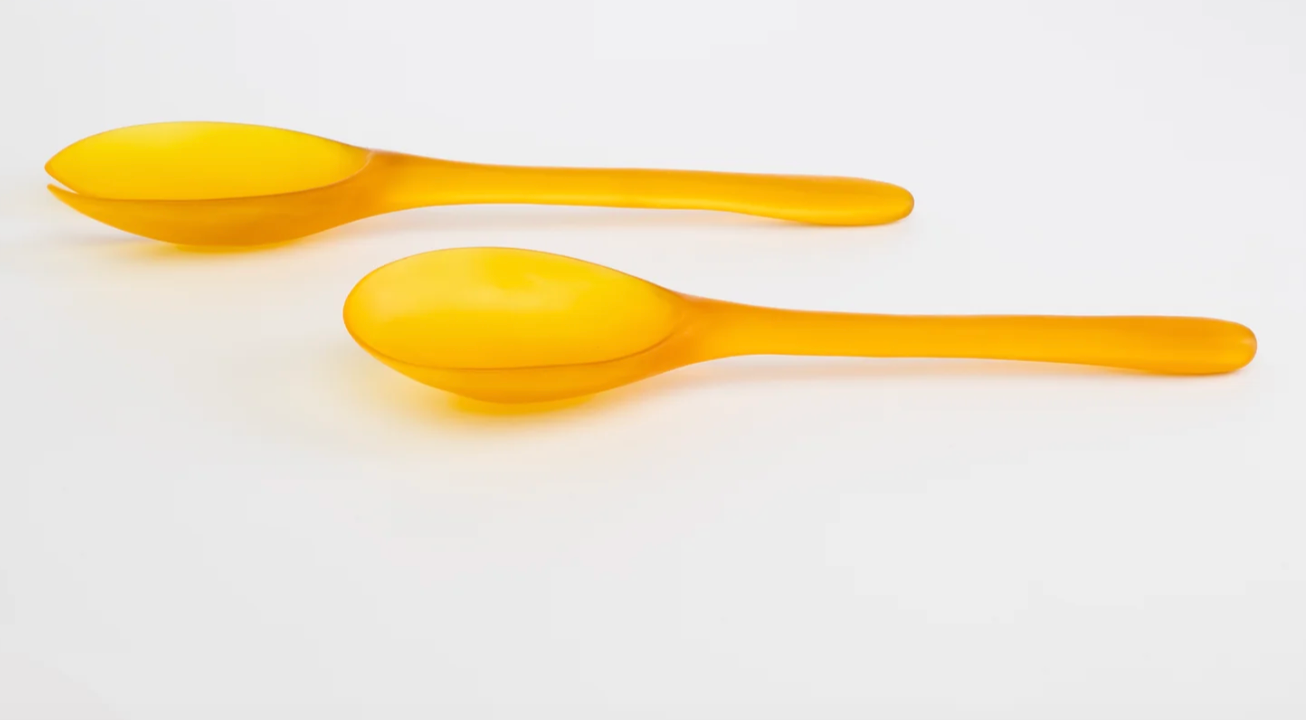 Resin Stone Salad Servers | Honey - Dinosaur Design