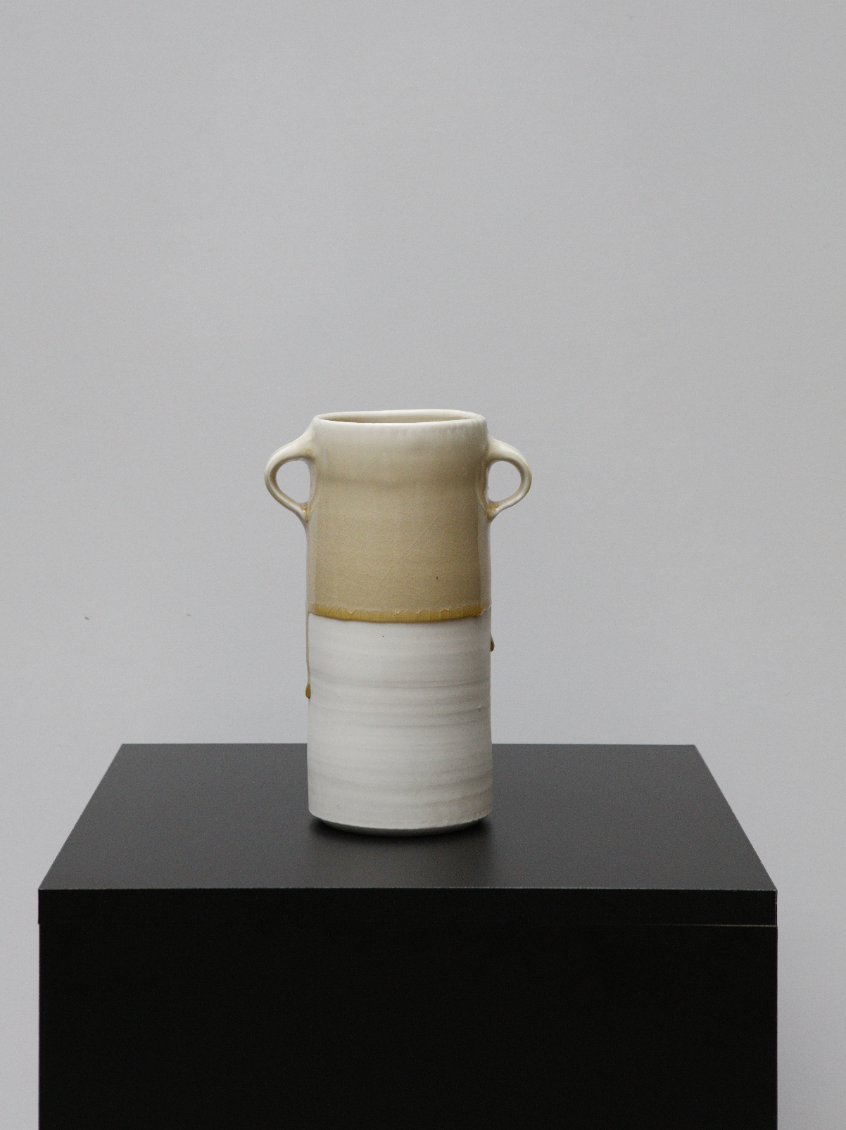 Wheat Drip Glaze Porcelain Vessel by Remy Pajaczkowski-Russell