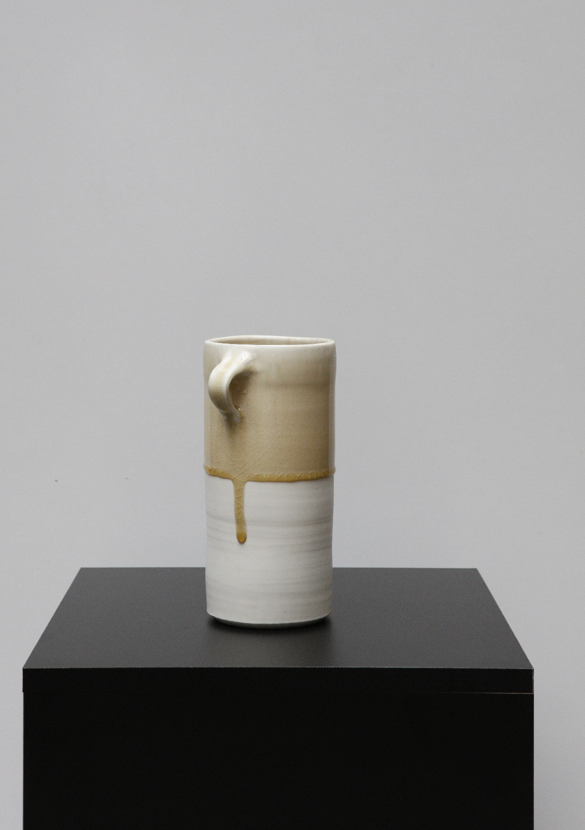 Wheat Drip Glaze Porcelain Vessel by Remy Pajaczkowski-Russell