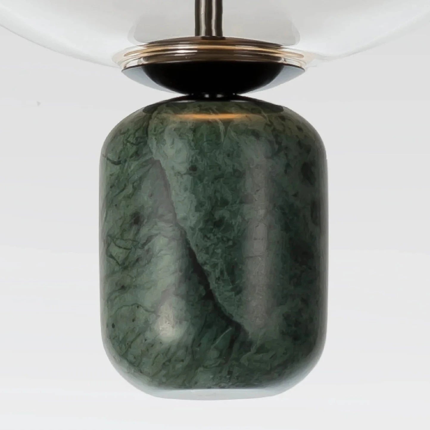Indre table lamp designed by Nikolai Kotlarczyk, 2020. Forest green marble. APT91