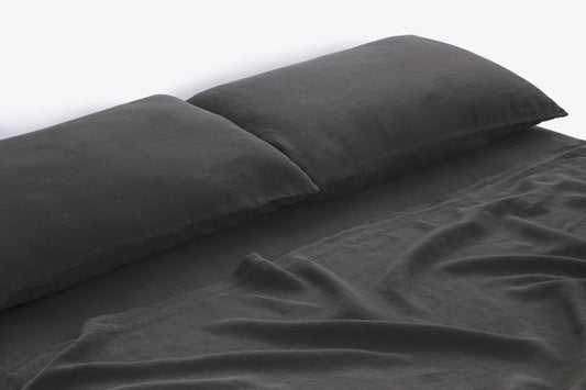 Bemboka Linen Flat Sheet - Charcoal
