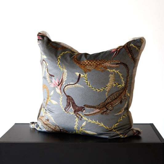 Ardmore Collection: River Chase Silver Ripple Cushion