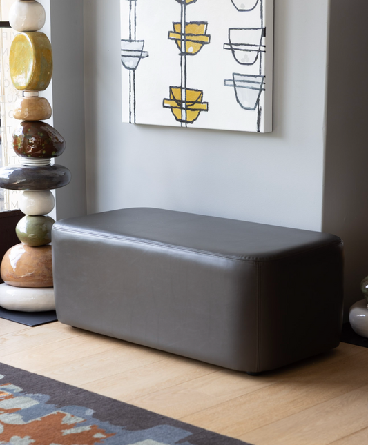 HK Edit Leather Ottoman - Oblong
