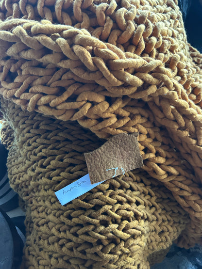 Hand Felted Throw - Bright Pumpkin Spice