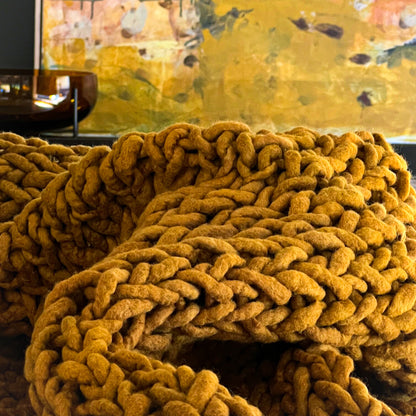 Hand Felted Throw - Pumpkin Spice