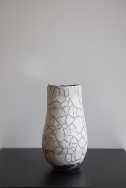 Laura Jankelson "Crackled Raku vessel #1162"