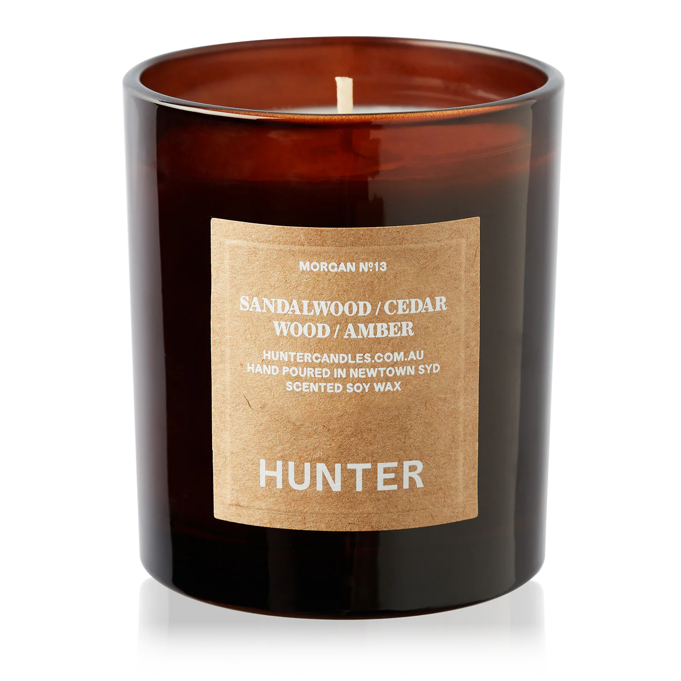 Hunter Candle: "Morgan No13: Sandalwood/ Cedar/ Wood/ Amber"