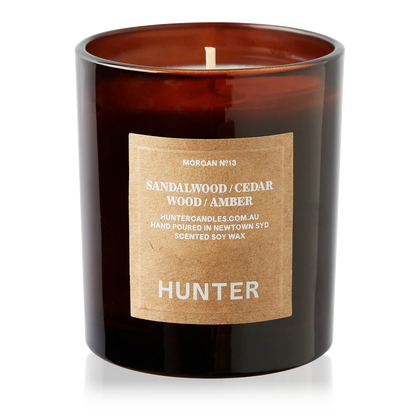Hunter Candle: "Morgan No13: Sandalwood/ Cedar/ Wood/ Amber"