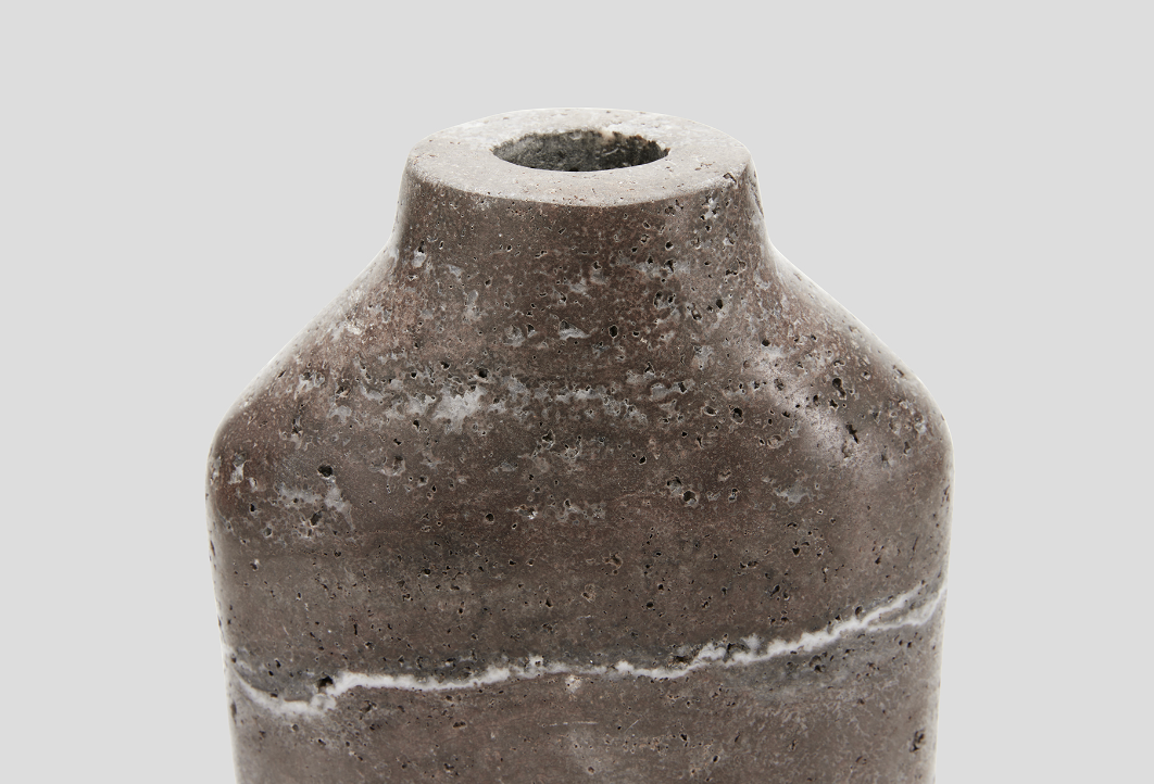 Celeste Vase: Titanium Travertine