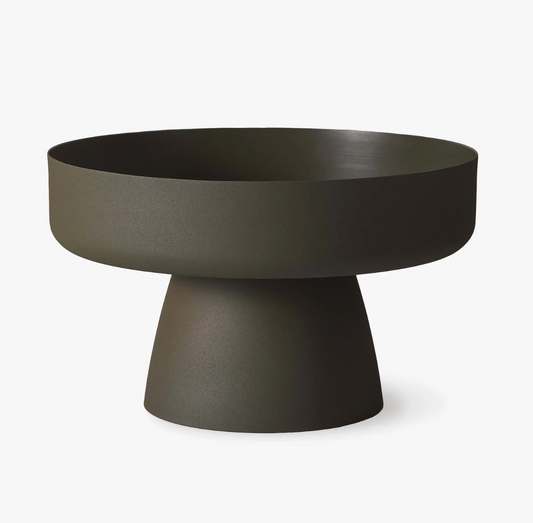 Iron Pedestal Vase - Olive