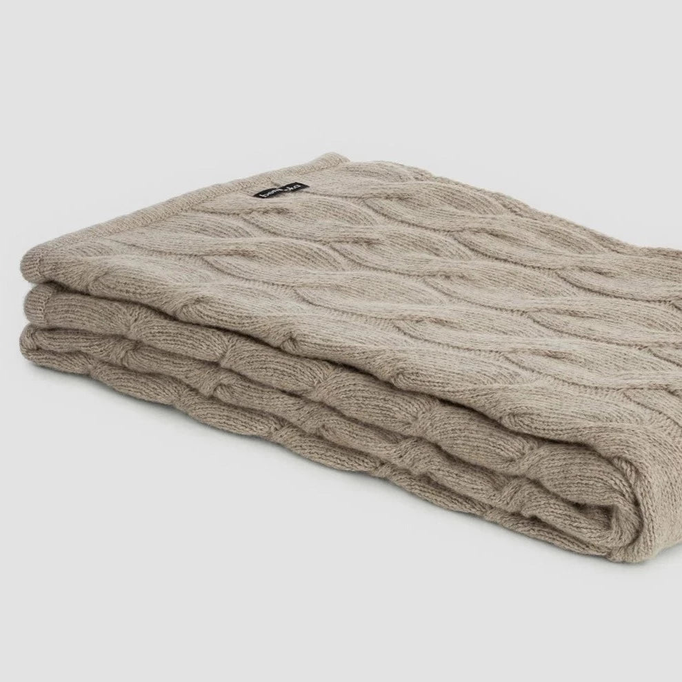 Bemboka Angora + Merino Wool Throw, Chunky Cable