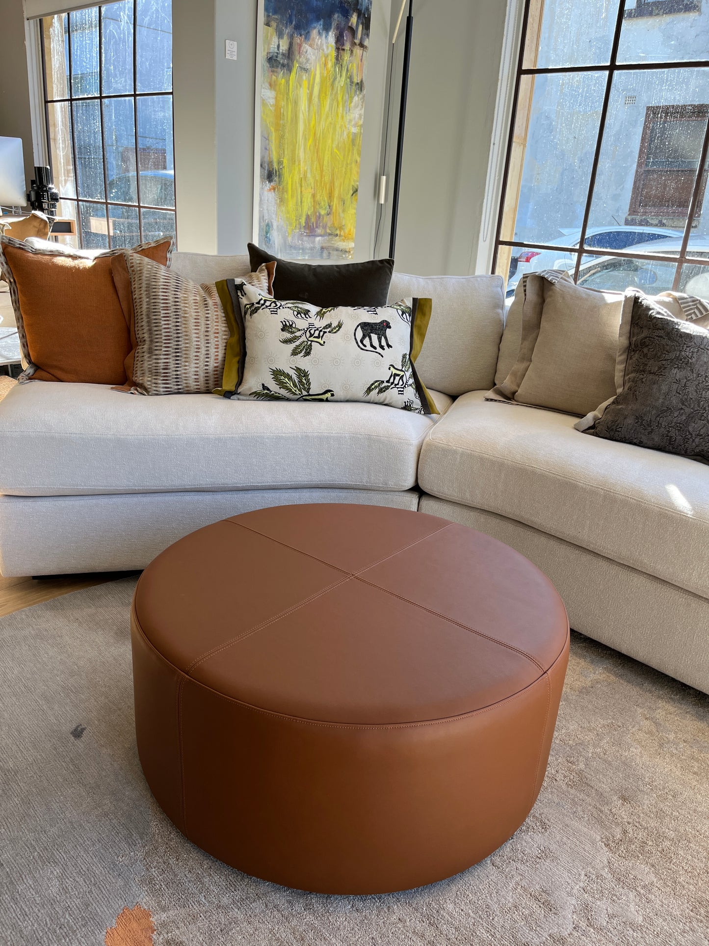 HK Edit Round Ottoman - Premium