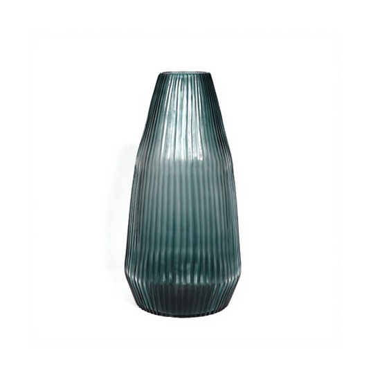 Brian Tunks Cut Glass Conical Vase | Large | Petrol